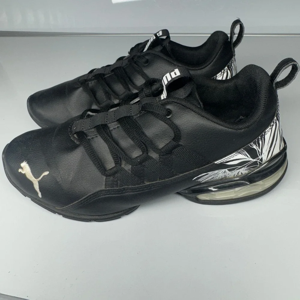 Puma Riaze Prowl Palm Athletic Shoes Sneakers‎ Women's Size 6 Black & White